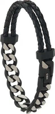 Produktbild von CEM 4-202882-001 ST9-121B Edelstahl Armband mit Leder