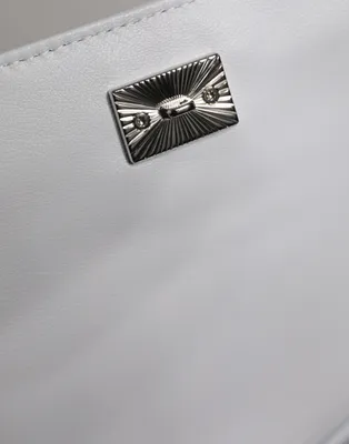 Image de Dolce & Gabbana bandoulière blanc plaque logo cuir
