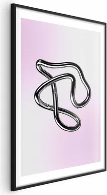 Produktbild von Posterpapier Poster - Silver Intricacies - fluid metallic figure on a gradient background 29.7x42 cm Muster a-C-10142-ao-a