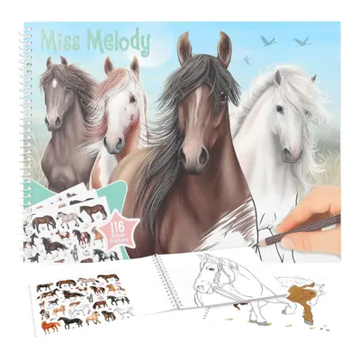 Produktbild von Miss Melody Malbuch Pferdeträume mit Stickern, Farbe:mint