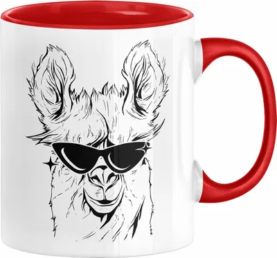 Produktbild von Llama Alpaka Tasse Geschenk Lama Geschenkidee für Lama-Fans (Rot)