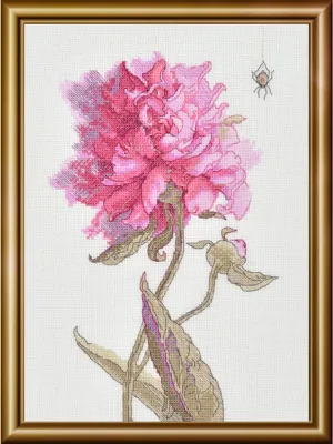Produktbild von Aine Kreuzstich Stickpackung "Pfingstrosen. Anmut", Zählmuster, 21x30cm