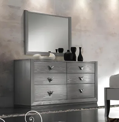 Produktbild von Kommode Spiegel Garnitur Holz Designer Kommoden Schrank Regal Italien Set 2tlg.