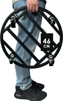 Immagine prodotto di Vaso rotondo con ruote, diametro 45,7 cm, in metallo, adatto per interni ed esterni