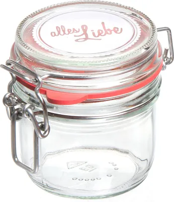 Produktbild von Flirt by R&B 685084 Drahtbügel-Einmachglas 'Alles Liebe', 255 ml, Ø 7,7 x 9 cm, klar (1 Stück)