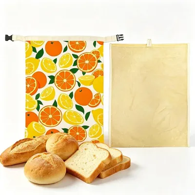 Produktbild von Brotmeister Bienenwachs Brotbeutel, 2 Stück 43×33 cm – Wiederverwendbarer Leinen Bienenwachsbeutel, ideal für selbstgebackenes Brot und n