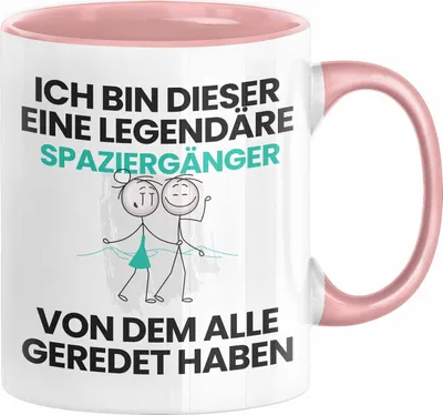 Produktbild von Spaziergänger Geschenk Tasse Lustige Geschenkidee Geburtstag für Spaziergänger Ich Bin Dieser Legendäre Spaziergänger Von Dem Alle Geredet Haben Kaffee-Becher (Rosa)