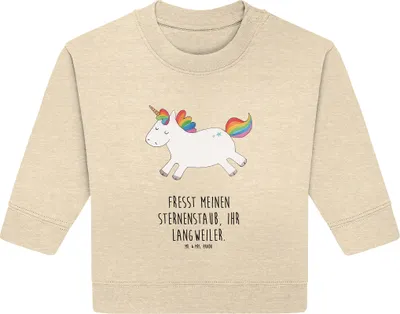 Produktbild von Mr. & Mrs. Panda Organic Baby Pullover Einhorn Happy 6. - 12. Monat - Natural Raw - Geschenk, Lebensfreude, Bullover, Spannend, Einhörner, glücklich, Unicorn, Fröhlich
