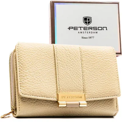 Obrázok produktu pre Peterson dámska peňaženka z ekokože béžová RFID 14,5 cm