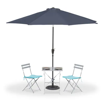 Immagine prodotto di ombrellone relaxdays rotondo, antracite inclinabile Ø 300,0 cm