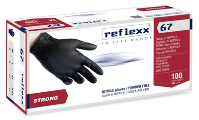 Produktbild von Reflexx R67 Nitrilhandschuhe ohne Puder, 100 % latexfrei, 5,5 g, Kat.3, 100 Stück, L