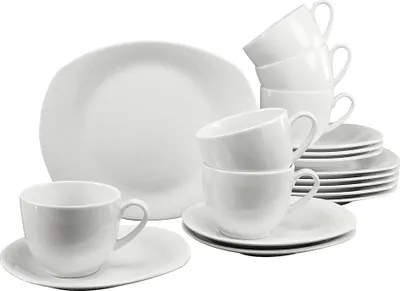 Produktbild von CreaTable FINESSA - Kaffeeservice weiß 18-tlg aus Porzellan / Kaffeegedeck