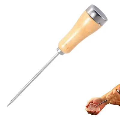 Eisportionierer aus Edelstahl mit Holzgriff, 27,5 cm