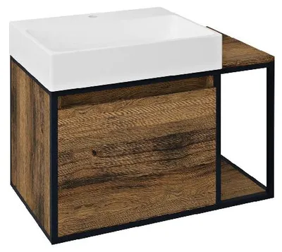 Immagine prodotto di Sapho Skara - Mobile lavabo 800x495x465 mm, 1 cassetto, rovere Collingwood/nero opaco CG003-1919