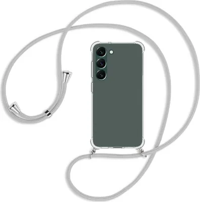 Produktbild von Handykette Backcover-Schutzhülle mit Band (Metall silberfarben) für Samsung Galaxy S23 Plus - silbergrau