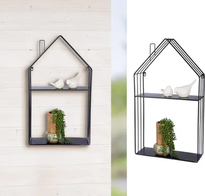Obrázek produktu pro Gilde, regál, pro domácnost, kov, černá barva, balení: 1 kus. Výška: 70,00 cm, Šířka: 40,00 cm, Hloubka: 13,00 cm, Číslo produktu: 69706