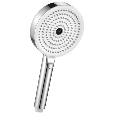 Produktbild von Sofetiy Handbrause Rund 3-Funktionen, Chrom & Weiß, ABS, Silikondüsen, Duschkopf für Bad