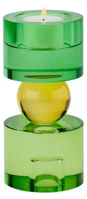 Immagine prodotto di Gift Company Kerzen- und Teelichthalter Sari S, Windlicht, Dekolicht, Kristallglas, Grün, Gelb, 15.2 cm, 1097003008