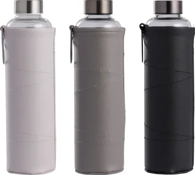 Produktbild von Trinkflasche mit Kunstleder Tasche DAY