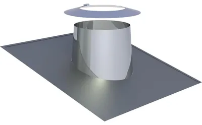 Produktbild von Jeremias DW-ECO 2.0 Dachdurchführung 130mm Edelstahl mit Wetterkragen für Dachneigungen 5-15 Grad Schornstein Abgassystem  doppelwandig