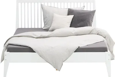 Produktbild von Homestyle4u Holzbett 140x200 Bettgestell weiß Bett Bettrahmen - mit Lattenrost