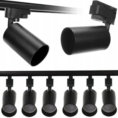 Produktbild von Decorya Deckenstrahler GU10 Schwarz 6er Set mit Schiene