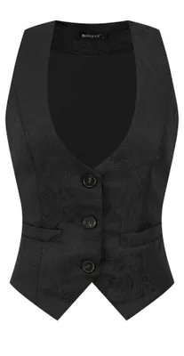 Obrázok produktu pre Solidchoice – Vintážna dámska vesta s gombíkmi a vzorom Jacquard
