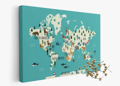 Produktbild von framed concept Weltkarte mit Pinnnadeln Handgefertigte Wanddekoration mit 50 goldenen Pins Einzigartige Geschenkidee