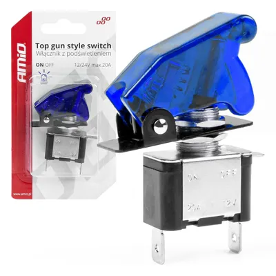 Immagine prodotto di Interruttore Top Gun Illuminazione a LED blu AMIO-03096 12/24V 20A