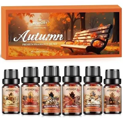 Zdjęcie produktu dla Olejki eteryczne jesienne zestaw 6 x 10ML do dyfuzorów prezent