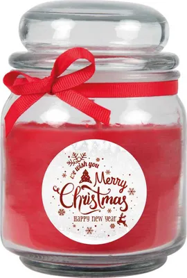 Produktbild von HS Candle "Weihnachten" Duftkerze im Bonbonglas - viele Motive zur Auswahl, Ideale Weihnachtsdeko zur Adventszeit