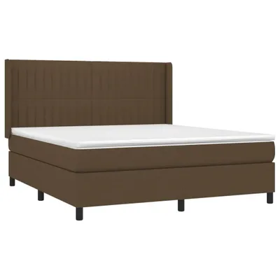 Produktbild von vidaXL Boxspringbett mit Matratze Dunkelbraun 180x200 cm Stoff