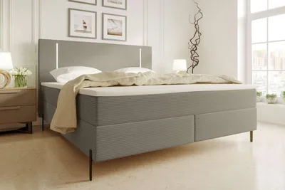 Produktbild von 99rooms Favon Boxspringbett Cordstoff POSO Cappuccino 140x200 cm