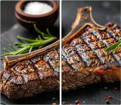 Produktbild von Spritzschutz Herdabdeckplatte Schneidebrett aus Glas Gegrilltes Steak 2-Teilig (60x52cm)