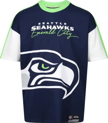 Produktbild von Recovered T-Shirt NFL Seahawks Seattle Cut and Sew Oversized für alle Seattle Seahawks-Fans Navy 3XL