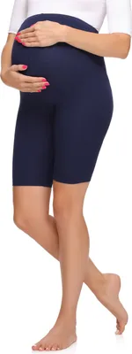 Produktbild von Merry Style Damen Kurze Umstandsleggings aus Viskose MS10-299 (Marineblau, XS)
