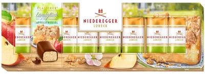 Image de Niederegger Pâte d'amandes classique 'Bonheur du terroir' type streusel aux pommes 100g