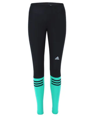 Produktbild von adidas Damen Laufhose Response Long Tight Women Gr.XS black-shock green (AI8294)