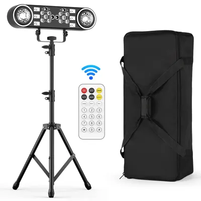 Produktbild von RGBW LED-Effektlicht - 7-in-1 DMX-Bühnenlicht - 80 W - Fernbedienung - Soundsteuerung - 29 Kanäle - EU-Stecker - Schwarz