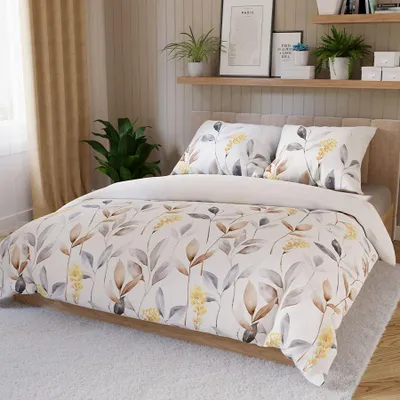 Produktbild von ZARIA Bettwäsche 220x200 cm - Satin Baumwolle, zartes Blumenmuster