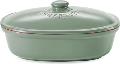 Obrázok produktu pre Römertopf oválny chlebník MAXI 6,5 l - Zelený keramický chlebník - Priedušný hlinený chlebník na dlhotrvajúcu čerstvosť chleba a rožkov