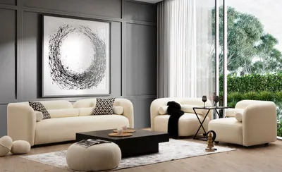 Produktbild von Hanah Home, Victoria- FTN2041, Sahne, Schlafsofas, Rahmen: Buchenholz / Spanplatte