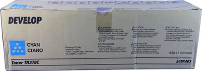 Produktbild von Original Develop A0DK4D3 / TN-318 C Toner cyan, 8.000 Seiten, 1,9 Cent pro Seite - ersetzt Develop A0DK4D3 / TN318C Tonerkartusche