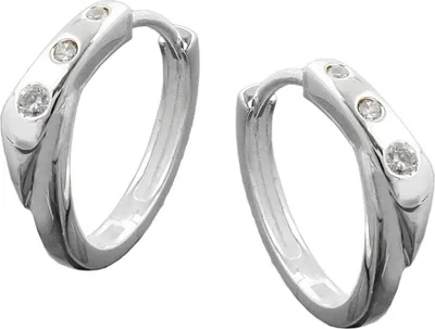 Produktbild von Ohrschmuck Creole Creolen Ohrringe für Damen Zirkonia & 925 Echt Silber
