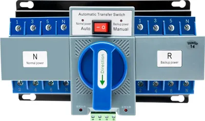 Obrázok produktu pre Prepínač dvoch napájacích zdrojov – automatický prepínač 4-pólový 63 A – sieť/núdzové napájanie/generátor – automatický/ručný režim – plastové puzdro – pre domáce a komerčné použitie