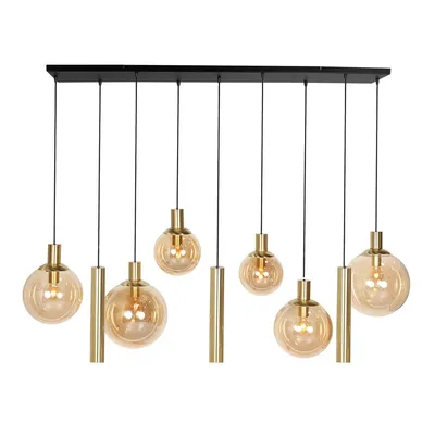Produktbild von Steinhauer Pendelleuchte Bollique 9-flammig Bernstein 140x40cm