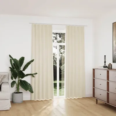 Obrázok produktu pre vidaXL zatemňovacie závesy s háčikmi 2 ks Velvet Cream 140x225cm