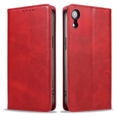 Produktbild von Handyhülle für Apple iPhone XR Kunstleder Flip Cover Hülle Klapphülle Case Kartenfach Farbe: Rot
