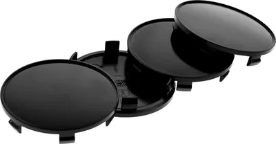 Produktbild von 4x 61mm Nabenkappen Felgen Deckel Radnaben Kappen Schwarz Gewölbt kompatibel mit AUDI