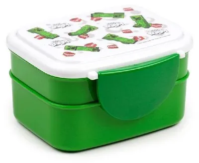 Produktbild von Minecraft Creeper & TNT Clip-Verschluss Stapelbare Bento Lunch Box mit Besteck